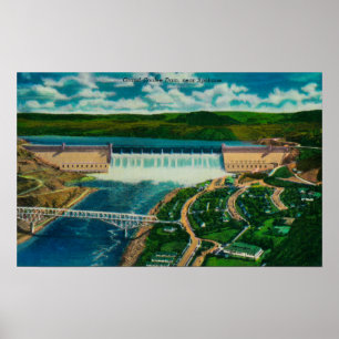 Poster Vue aérienne du barrage de Grand Coulee