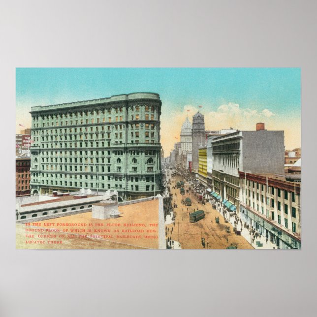 Poster Vue aérienne du bâtiment des inondations (Devant)