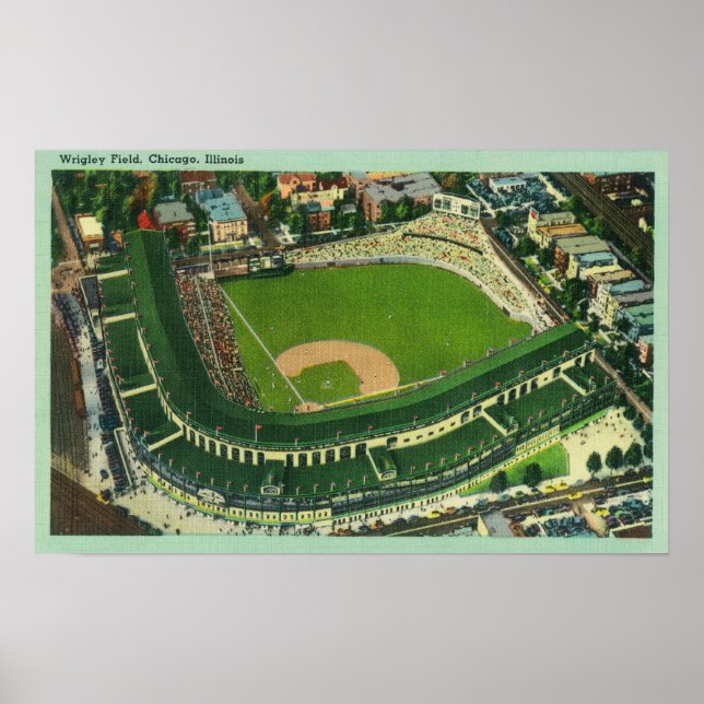 Poster Vue aérienne du champ Wrigley # 2Chicago, IL (Devant)