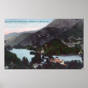 Poster Vue aérienne du LakesMidlake bleu, CA