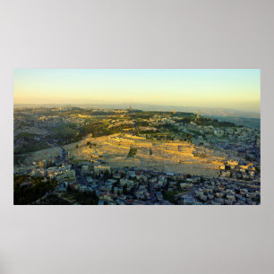 Poster Vue aérienne du Mont des Oliviers Jérésalem Israël