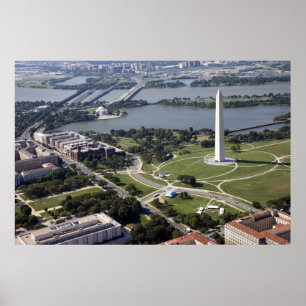 Poster Vue aérienne du monument Washington