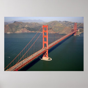 Poster Vue aérienne du pont du Golden Gate dans les 2
