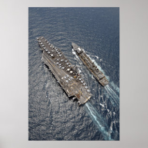 Poster Vue aérienne du porte-avions USS Ronald Reag