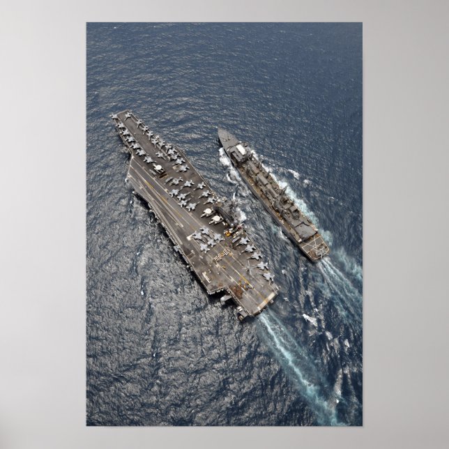 Poster Vue aérienne du porte-avions USS Ronald Reag (Devant)