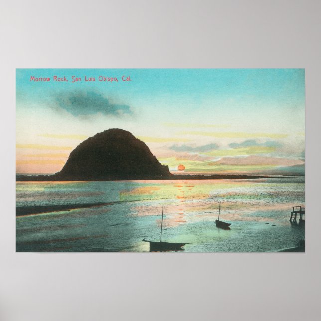Poster Vue aérienne du rocher Morrow et de la baie (Devant)
