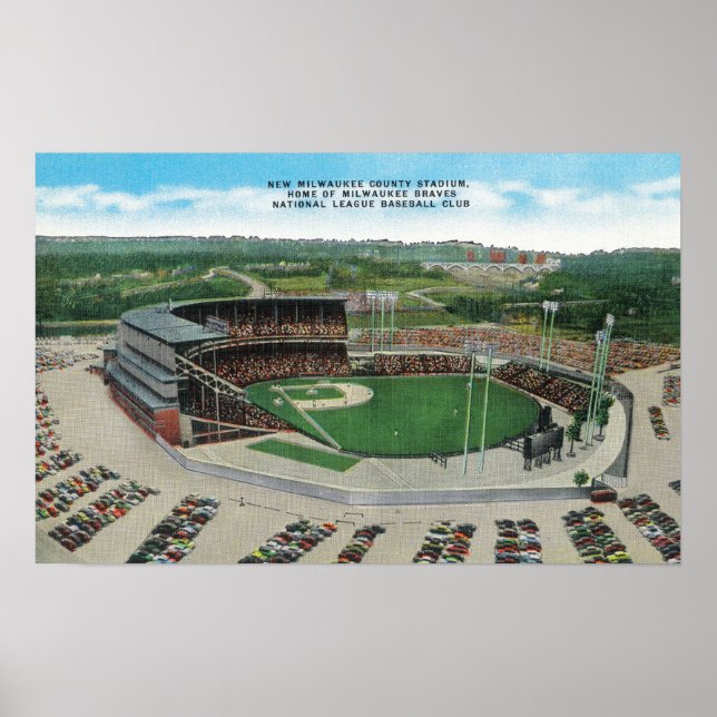Poster Vue aérienne du stade du comté de New Milwaukee (Devant)
