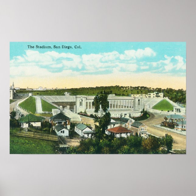 Poster Vue aérienne du stade San Diego, CA (Devant)