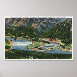 Poster Vue aérienne En amont de la Bonneville