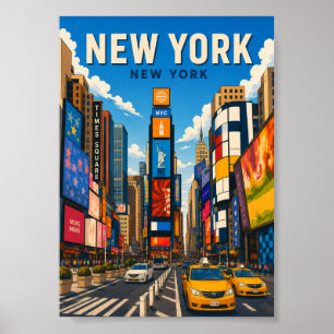 Poster Vue animée de Times Square à New York
