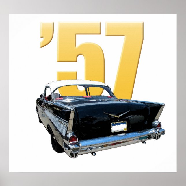 Poster Vue arrière Chevrolet Bel Aire 1957 (Devant)