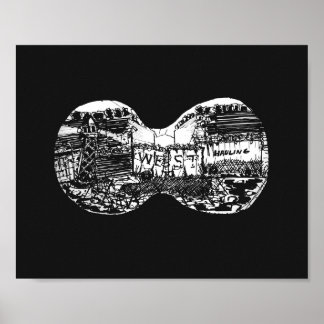Poster Vue binoculaire vers l'ouest