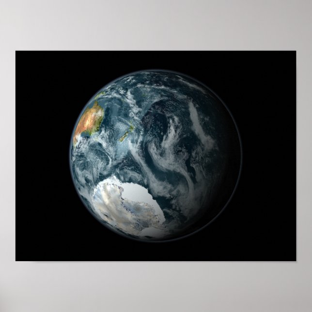 Poster Vue complète de la Terre qui met en évidence l'Ant (Devant)