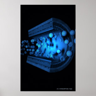 Poster Vue coupée des cellules sanguines dans une artère