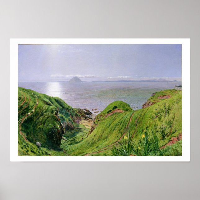Poster Vue d'Ailsa Craig et de l'île d'Arran, 1860 (Devant)