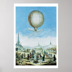 Poster Vue d'Annonay dans Vivarais et le premier vol o