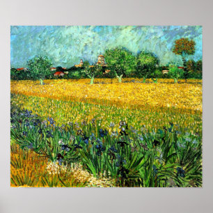 Poster Vue d'Arles avec Irises au premier plan
