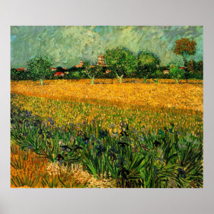 Poster Vue d'Arles avec Irises au premier plan