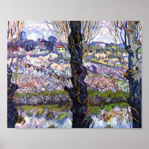 Poster Vue d'Arles, vergers à fleurs (1889) Van Gogh