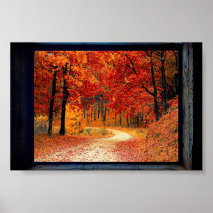 Poster Vue d'automne encadrée