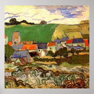 Poster Vue d'Auvers Vincent van Gogh