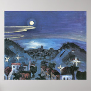 Poster Vue de Barcelone la nuit par Walter Gramatte