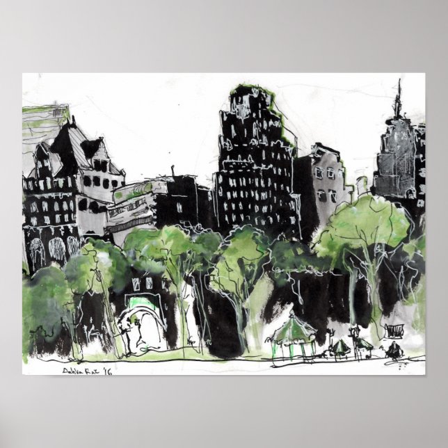 Poster Vue de Bryant Park NYC (Devant)
