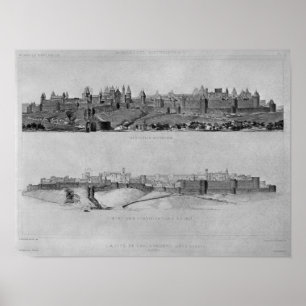 Poster Vue de Carcassonne du côté ouest