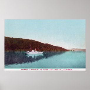 Poster Vue de chuchotement de vapeur sur le lac