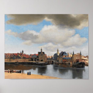 Poster Vue de Delft, par Johannes Vermeer