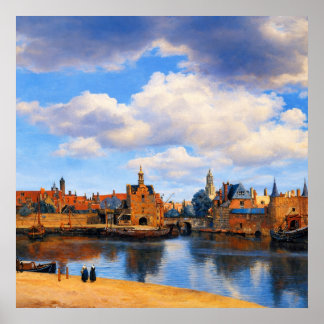 Poster Vue de Delft par Johannes Vermeer