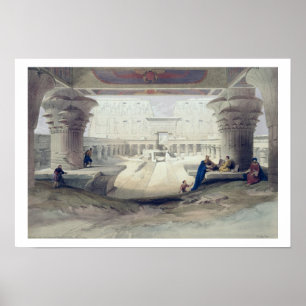Poster Vue de dessous le portique du temple d'Edfou, vers