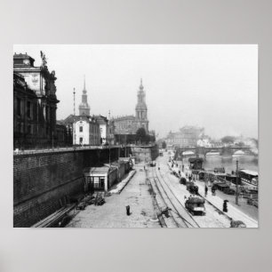 Poster Vue de Dresde depuis la Bruehlsche Terrasse