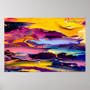 Poster Vue de fermeture d'une palette de peinture à l'hui