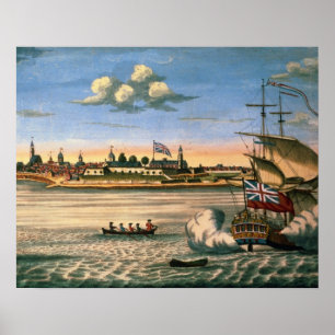 Poster Vue de Fort George, avec la ville de New York fro