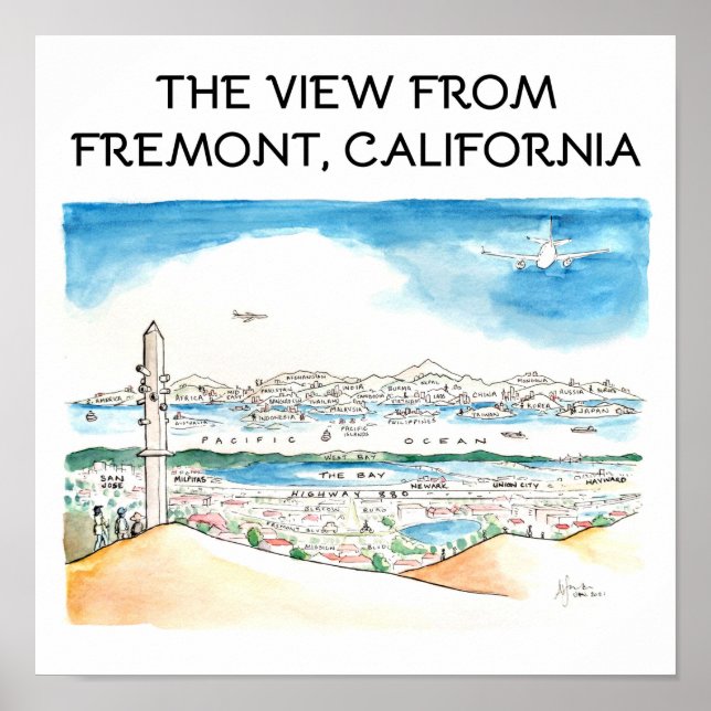 Poster Vue De Fremont, Californie (Devant)