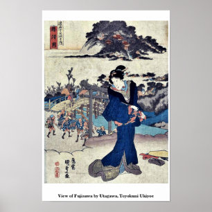 Poster Vue de Fujisawa par Utagawa, Toyokuni Ukiyoe