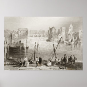 Poster Vue de Galway du Claddagh