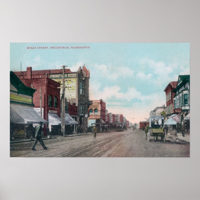 Poster Vue de Holly StreetBellingham, WA (Devant)