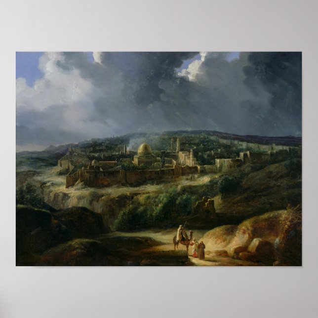 Poster Vue de Jérusalem depuis la Vallée de Jehoshaphat (Devant)