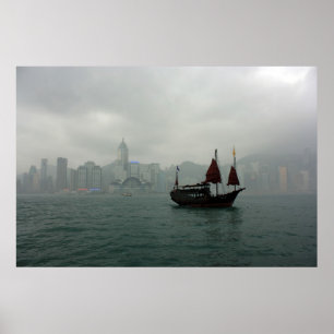 Poster Vue de Kowloon vers Wan Chai, Hong Kong