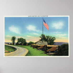 Poster Vue de la batterie sud et du bastion du drapeau