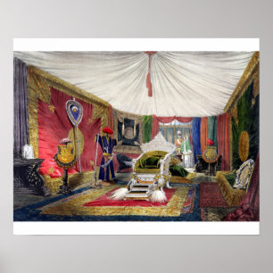 Poster Vue de la chambre tentes et du trône sculpté en iv