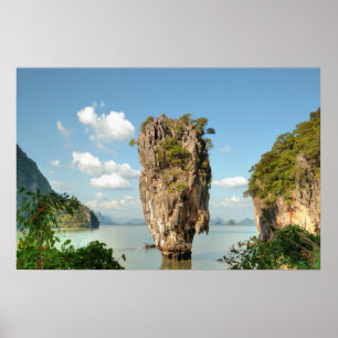 Poster Vue de la colline de Ko Tapu Island en Thaïlande