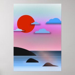 Poster Vue de la côte de Vancouver C.-B.