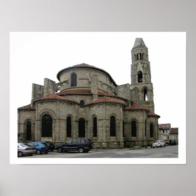 Poster Vue de la flèche de l'église (photo) (Devant)