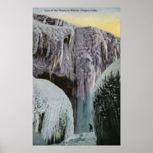 Poster Vue de la grotte des vents en hiver