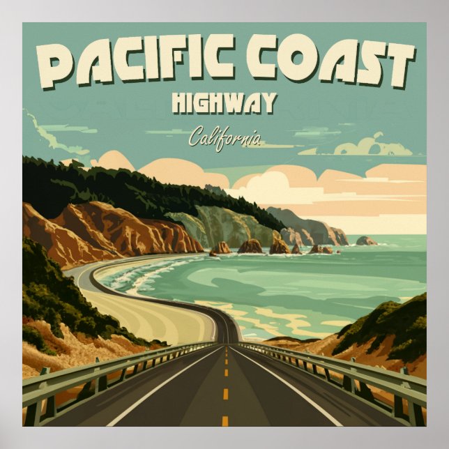 Poster Vue de la Pacific Coast Highway (Devant)