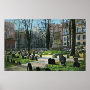 Poster Vue de la pierre tombale de Ben Franklin