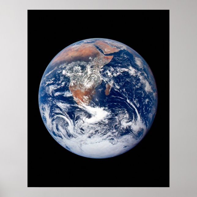 Poster Vue de la planète Terre depuis Apollo 17 (Devant)